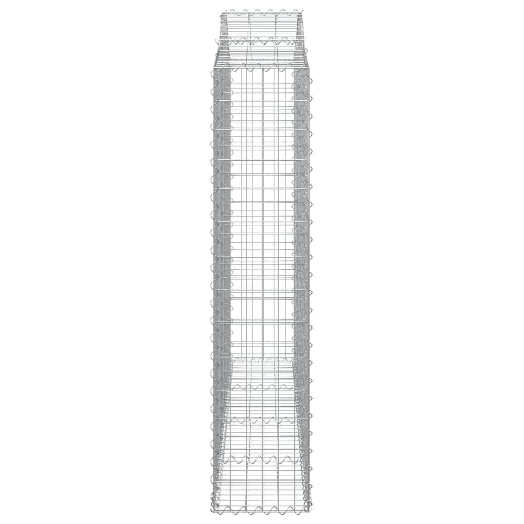 vidaXL Cestos gabião arqueados 25 pcs 200x30x140/160 ferro galvanizado