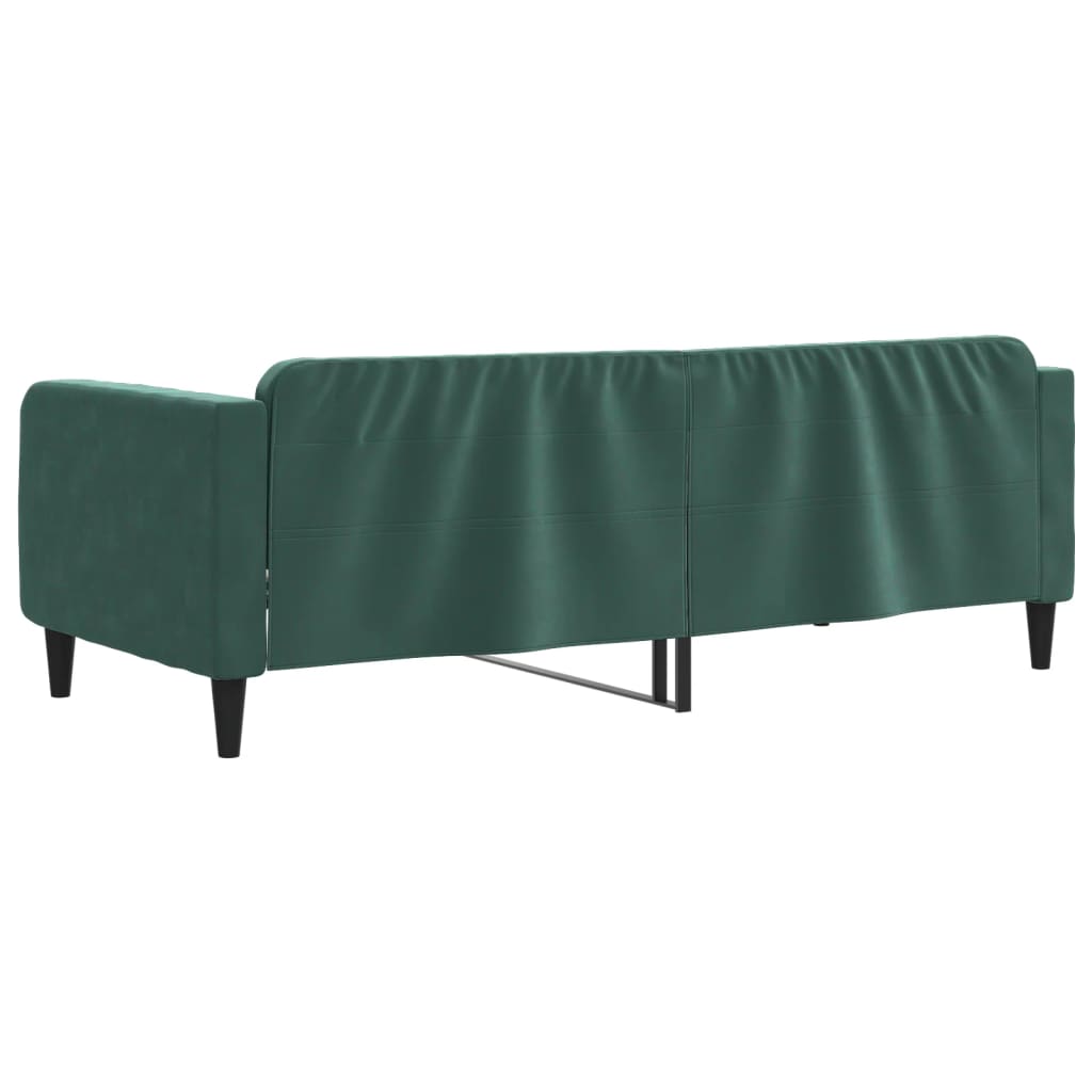 vidaXL Sofá-cama 90x200 cm veludo verde-escuro