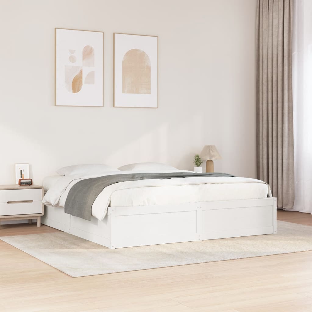 vidaXL Cama sem colchão 180x200 cm madeira de pinho maciça branco