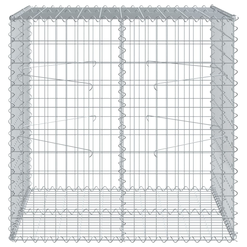 vidaXL Cesto gabião com cobertura 100x100x100 cm ferro galvanizado