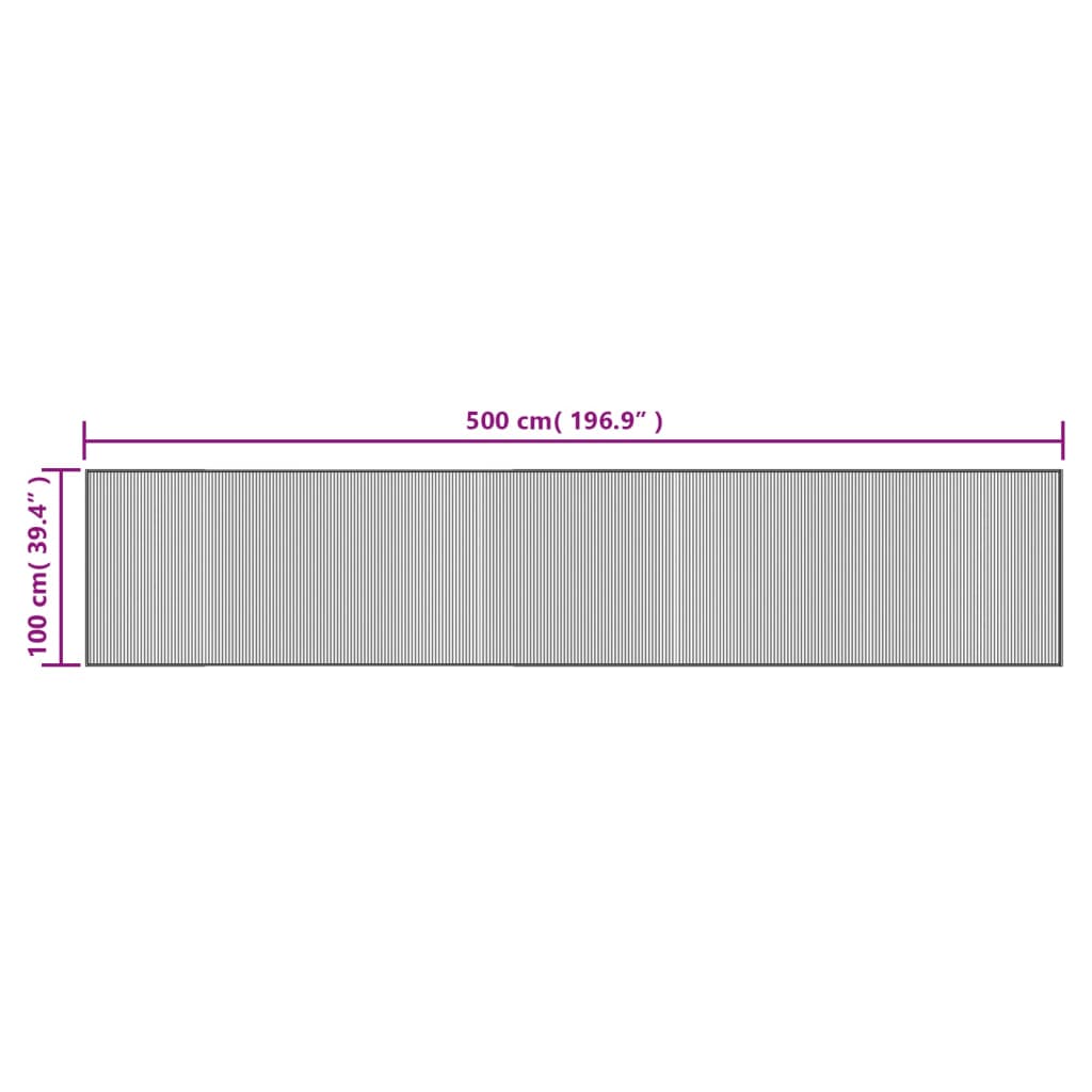 vidaXL Tapete retangular 100x500 cm bambu castanho