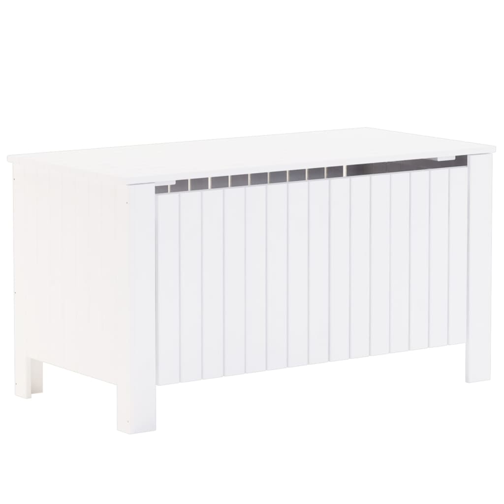 vidaXL Caixa arrumação c/ tampa RANA 100x49x54 cm pinho maciço branco