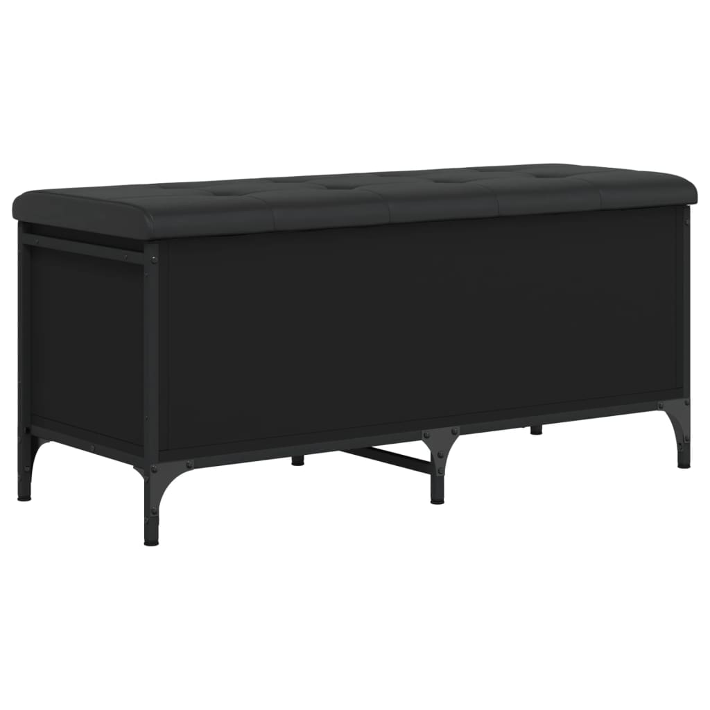 vidaXL Banco de arrumação 102x42x45 cm derivados de madeira preto