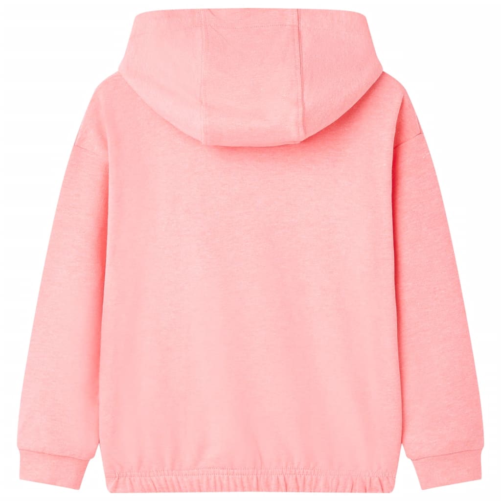 Sweatshirt para criança com capuz rosa-brilhante 140