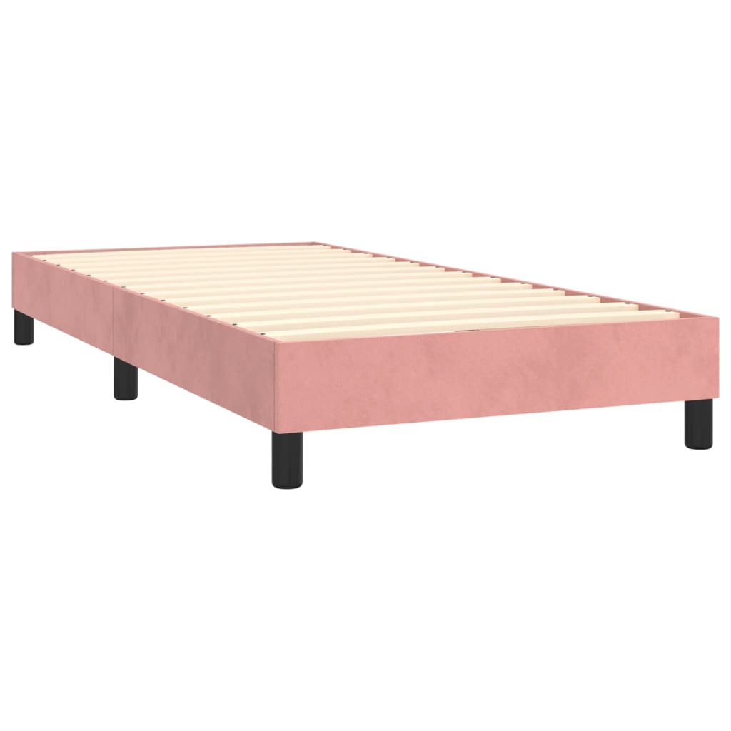 vidaXL Cama com molas/colchão 80x200 cm veludo rosa