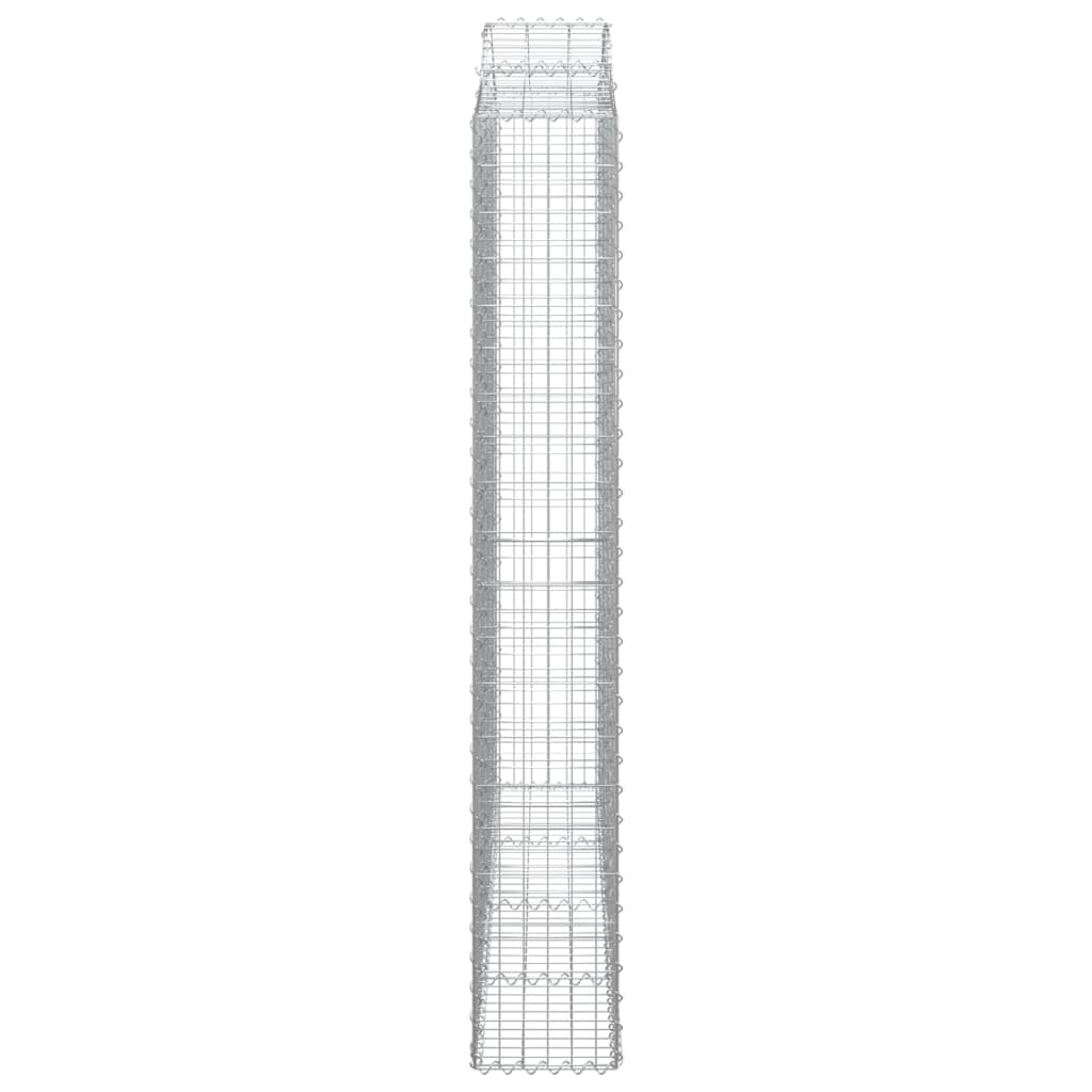 vidaXL Cestos gabião arqueados 3pcs 200x30x200/220cm ferro galvanizado