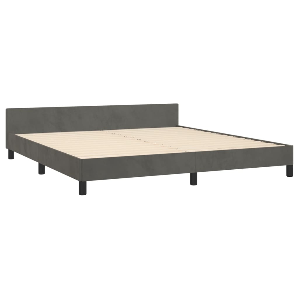 vidaXL Estrutura de cama c/ cabeceira 160x200cm veludo cinzento-escuro