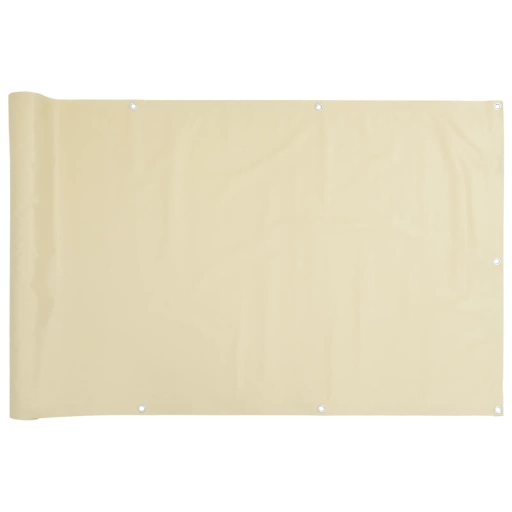 vidaXL Tela de privacidade para varanda 600x120 cm PVC creme