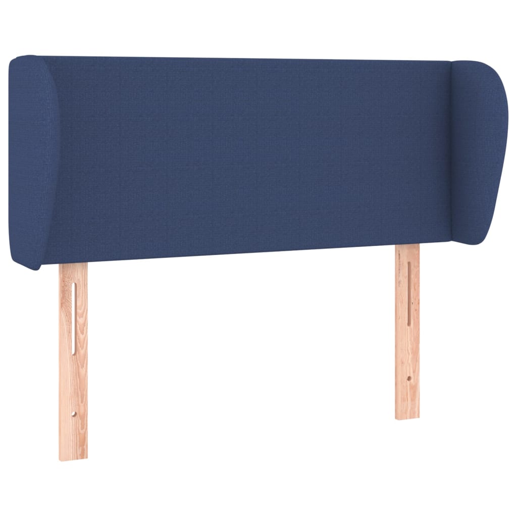 vidaXL Cabeceira de cama c/ abas tecido 103x23x78/88 cm azul