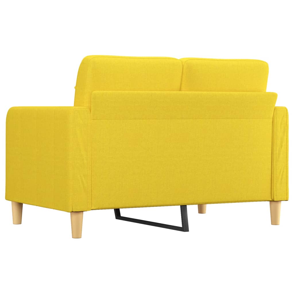 vidaXL Sofá de 2 lugares 120 cm tecido amarelo-claro