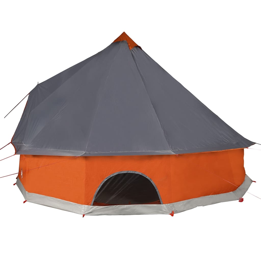 vidaXL Tenda familiar tipi para 6 pessoas impermeável cinza/laranja