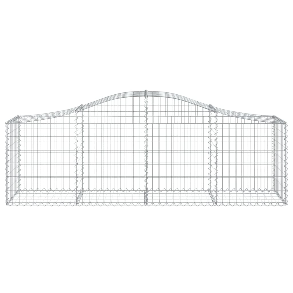 vidaXL Cestos gabião arqueados 14pcs 200x50x60/80 cm ferro galvanizado