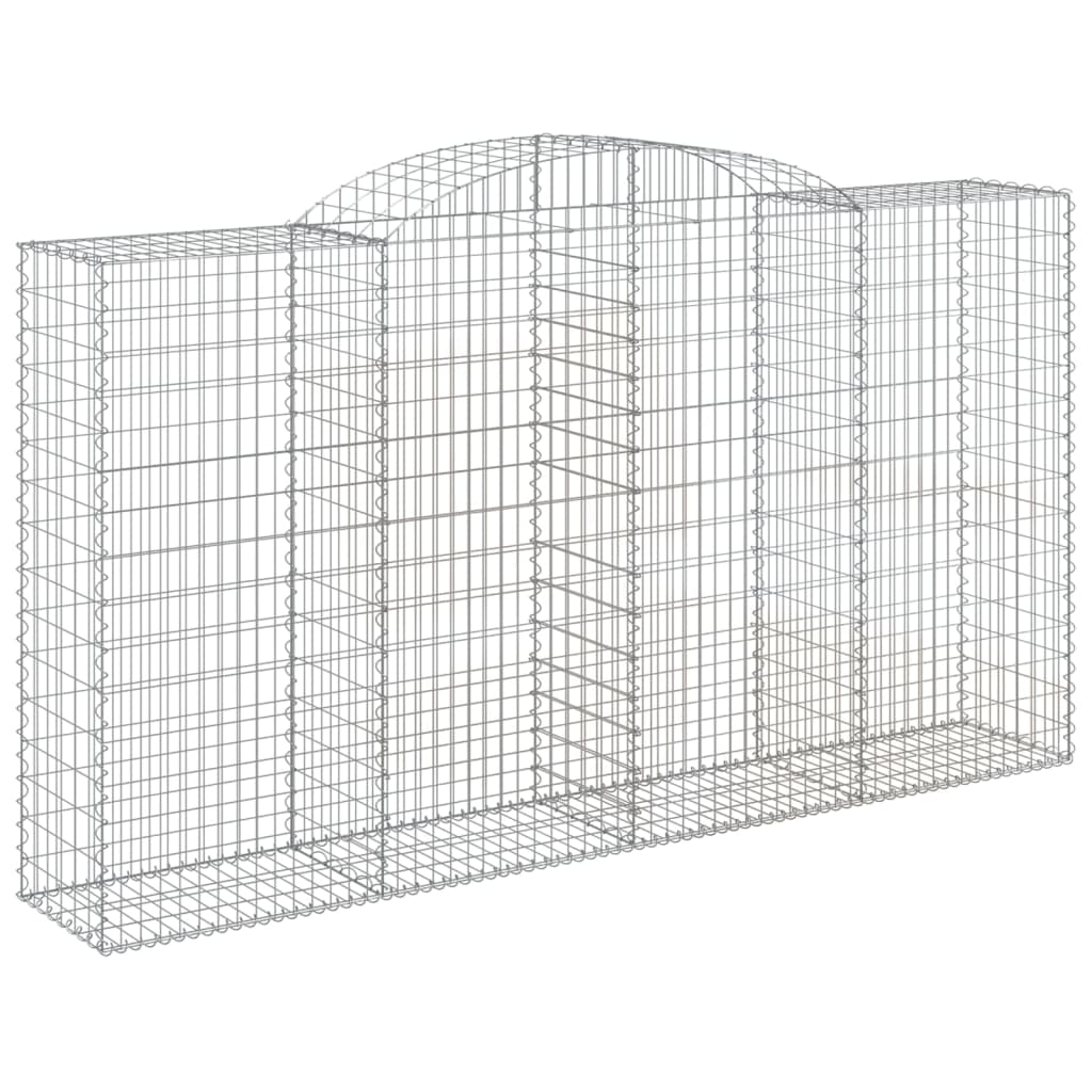 vidaXL Cestos gabião arqueados 2pcs 300x50x160/180cm ferro galvanizado