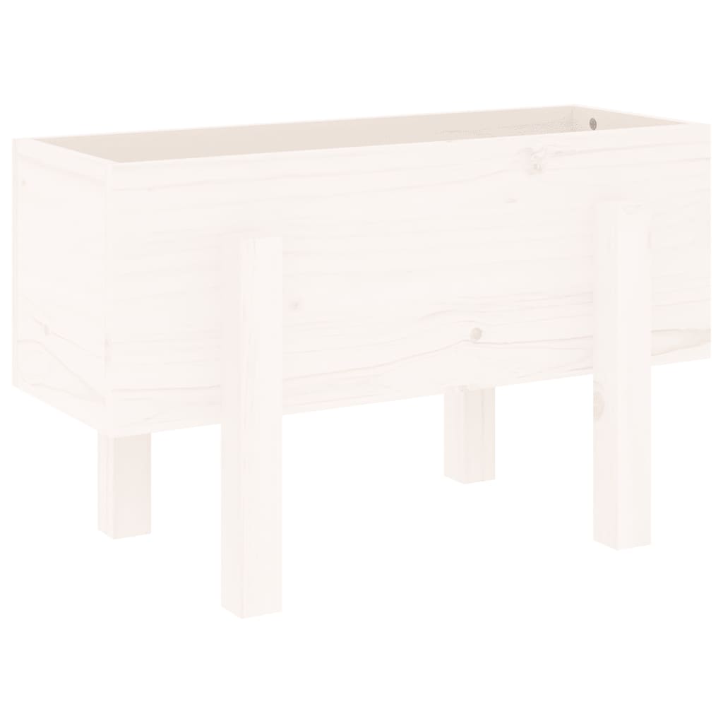 vidaXL Vaso/floreira de jardim 62x30x38 cm pinho maciço branco