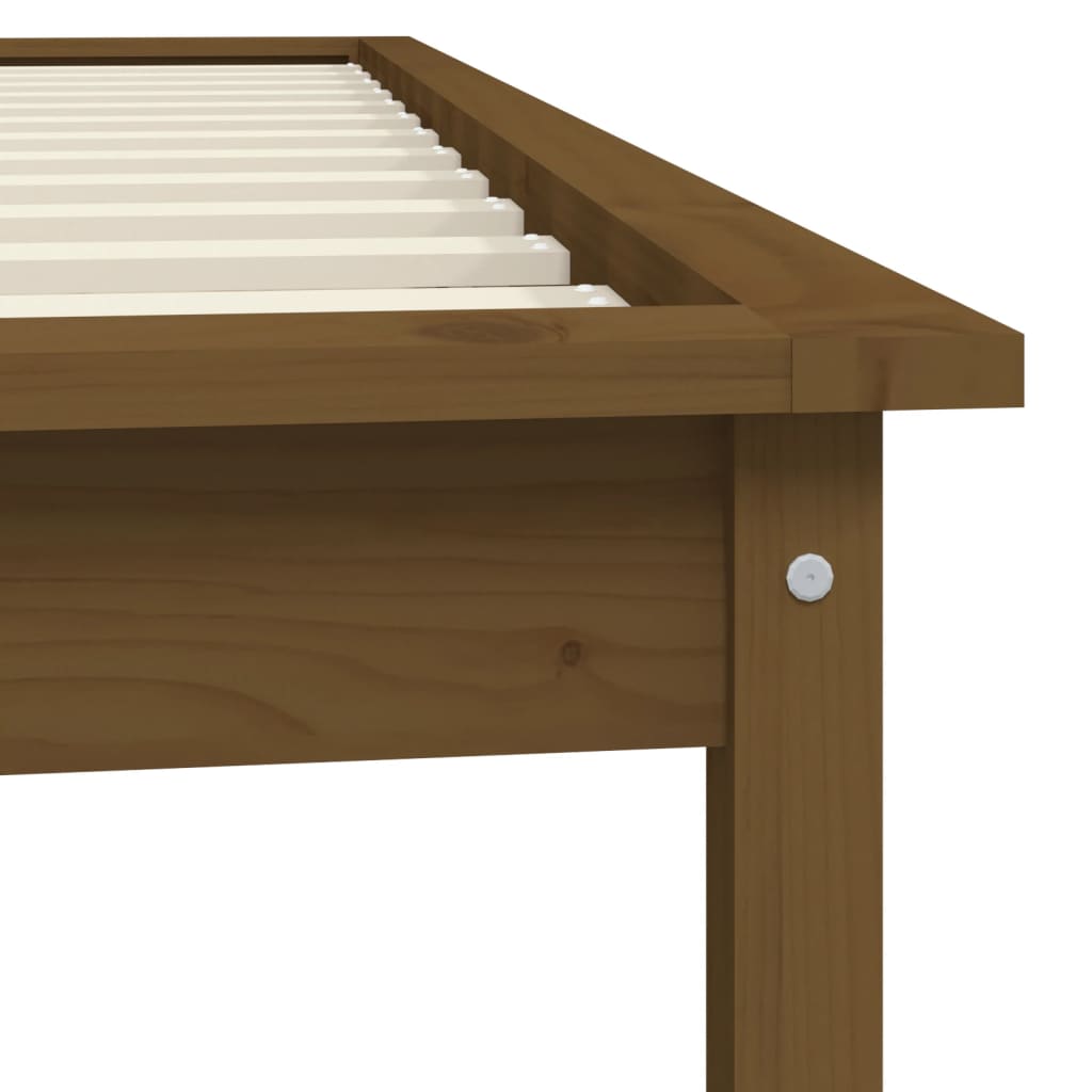 vidaXL Estrutura cama pequena solteiro 75x190 cm pinho castanho mel