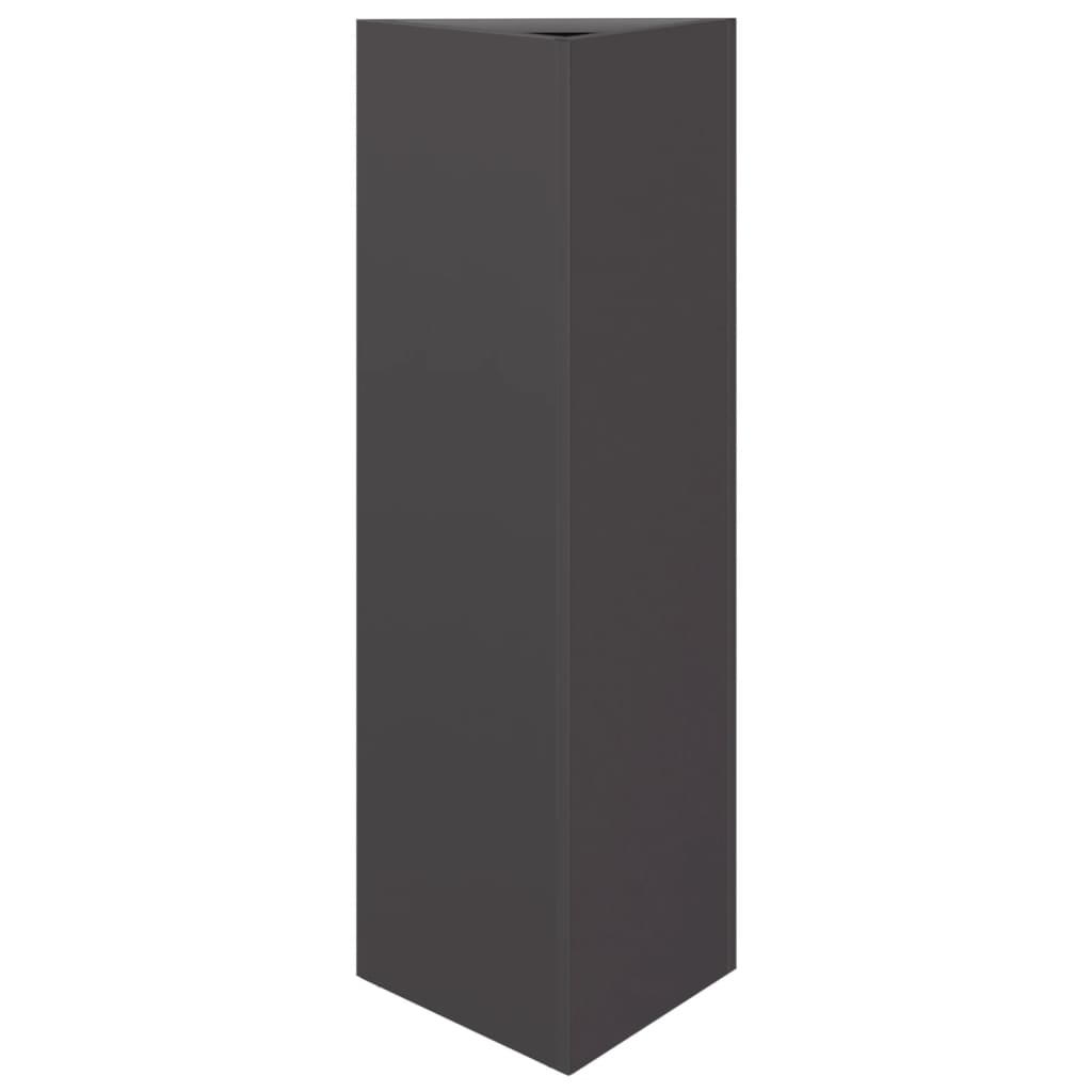 vidaXL Vaso/floreira de jardim triangular 30x26x75 cm aço preto