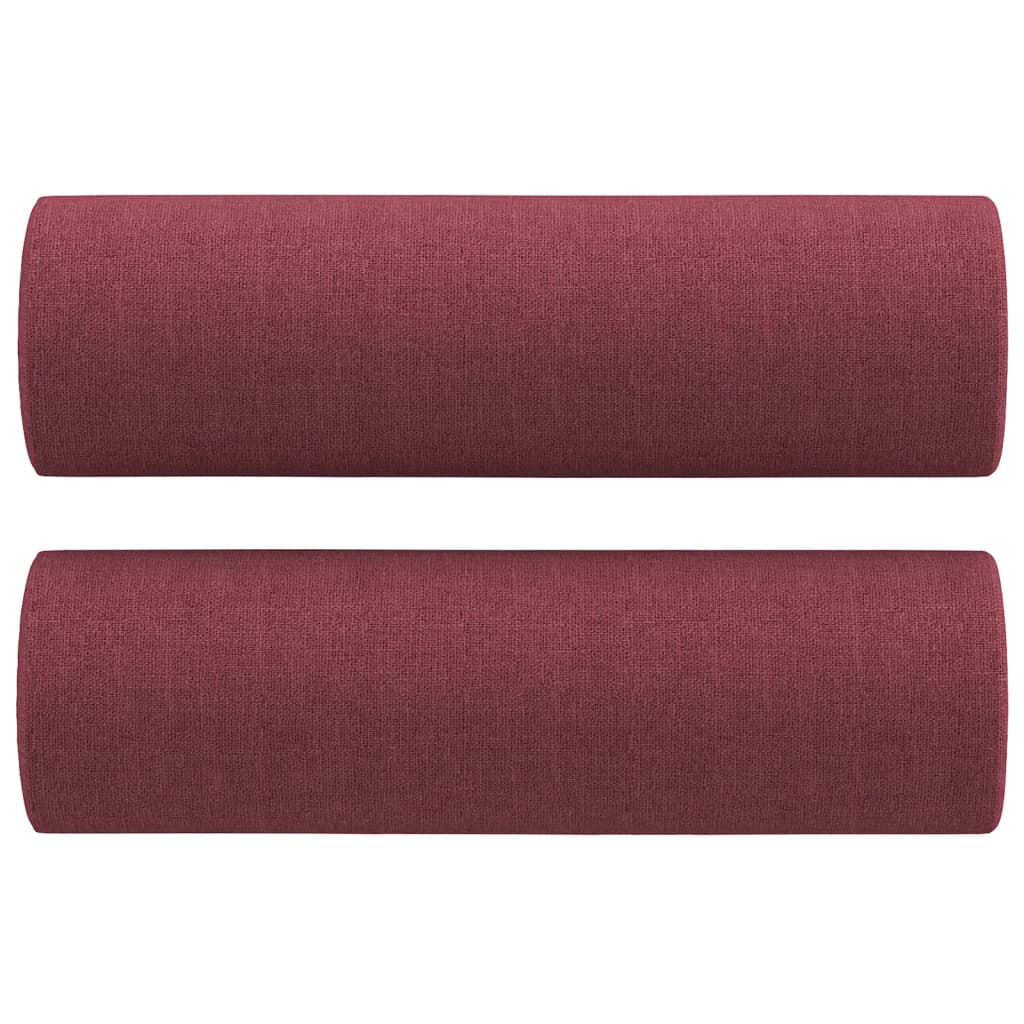 vidaXL Sofá 3 lug. + almofadas decorativas 180cm tecido vermelho tinto