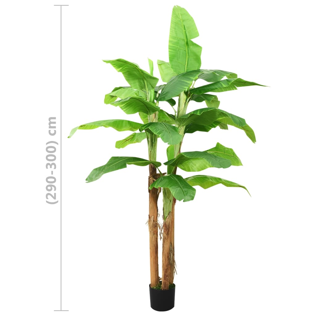 vidaXL Árvore bananeira artificial com vaso 300 cm verde