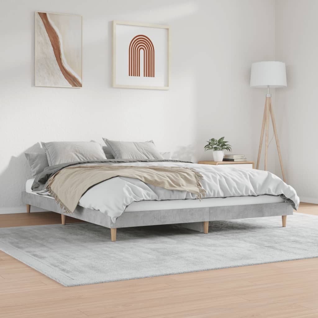 vidaXL Estrutura de cama 120x200 cm derivados de madeira cinza cimento
