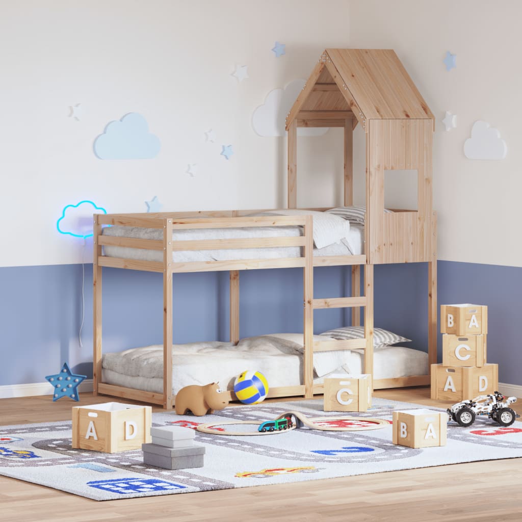 vidaXL Telhado de cama infantil 55x84x132 cm madeira de pinho maciça