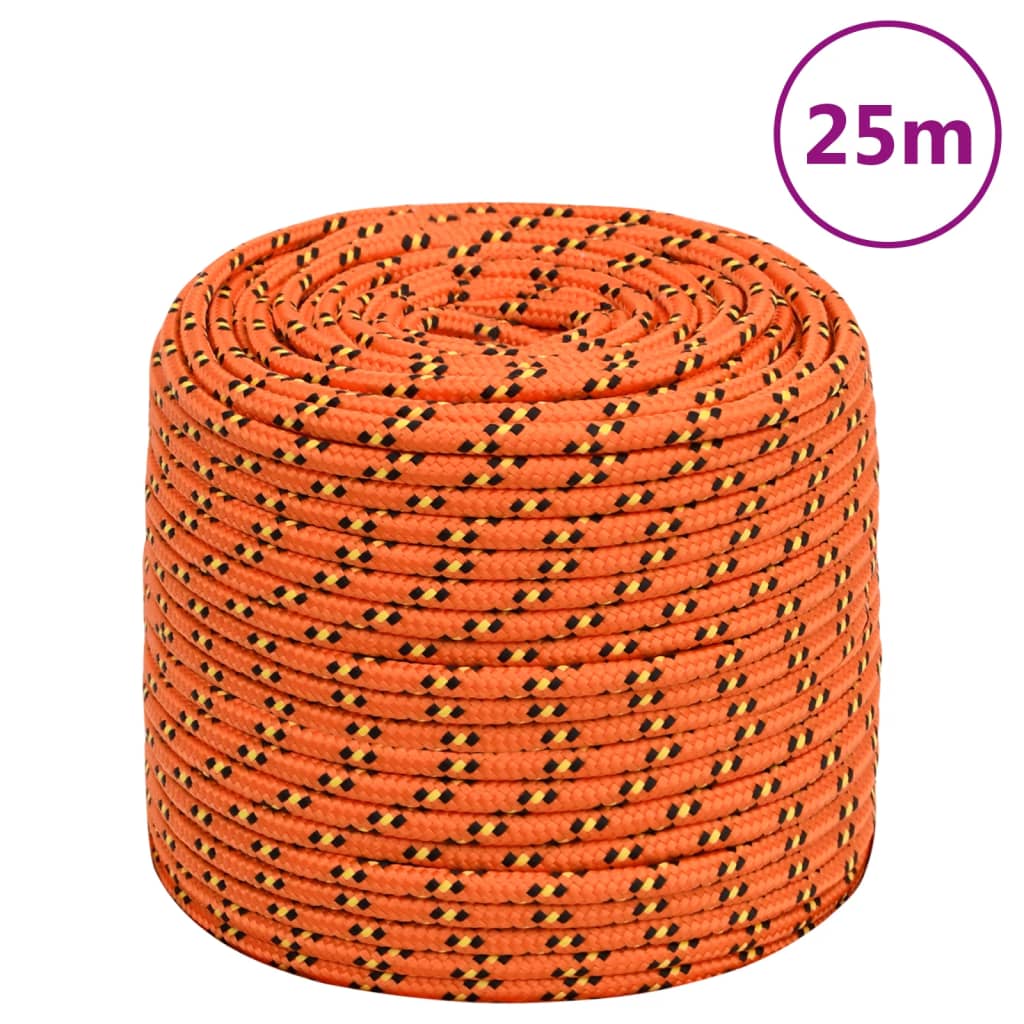 vidaXL Corda de barco 10 mm 25 m polipropileno laranja