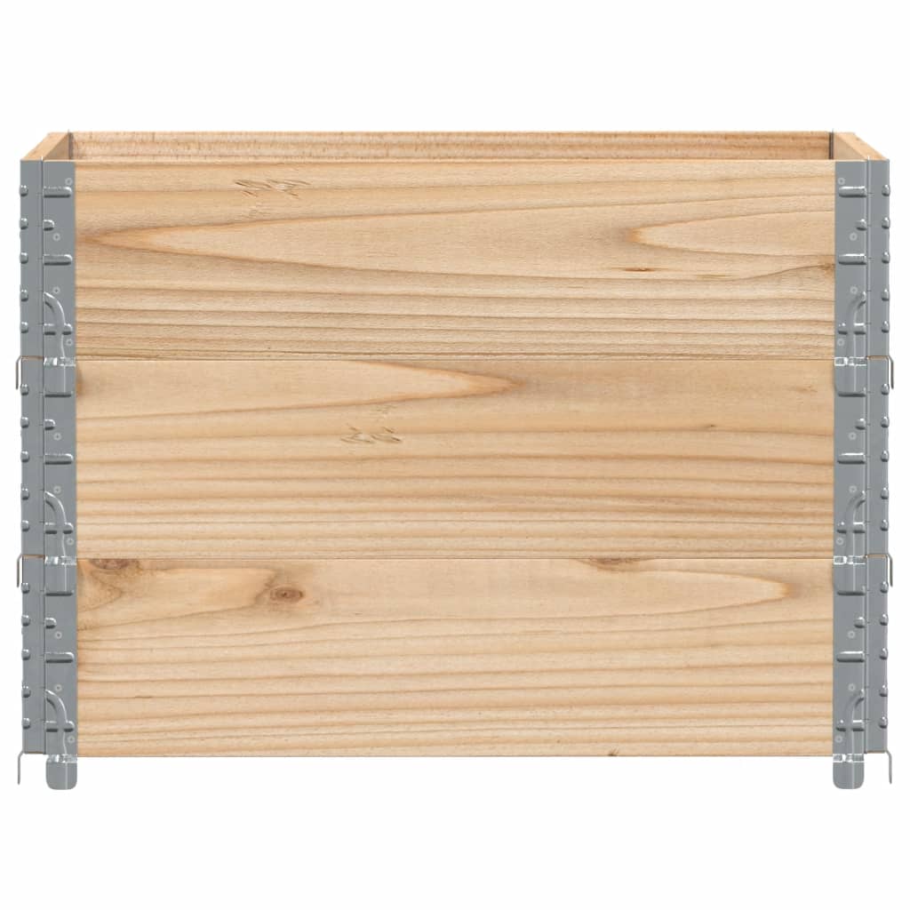 vidaXL Colares p/ paletes 3 pcs 100x50 cm madeira pinho maciça cinza