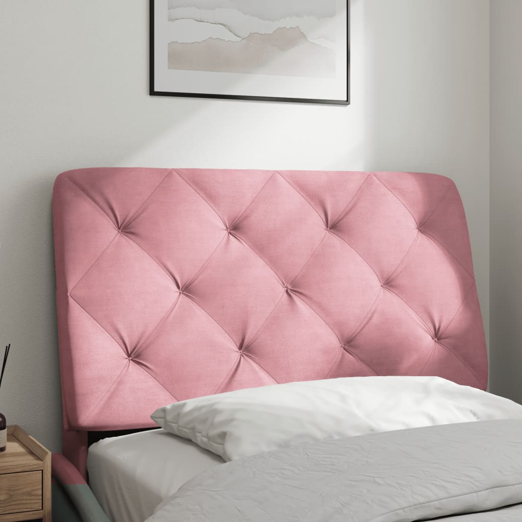 vidaXL Almofadão de cabeceira 80 cm veludo rosa