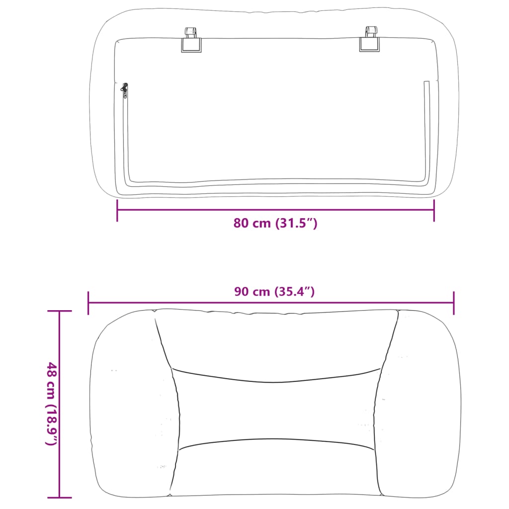 vidaXL Almofadão de cabeceira 80 cm tecido creme