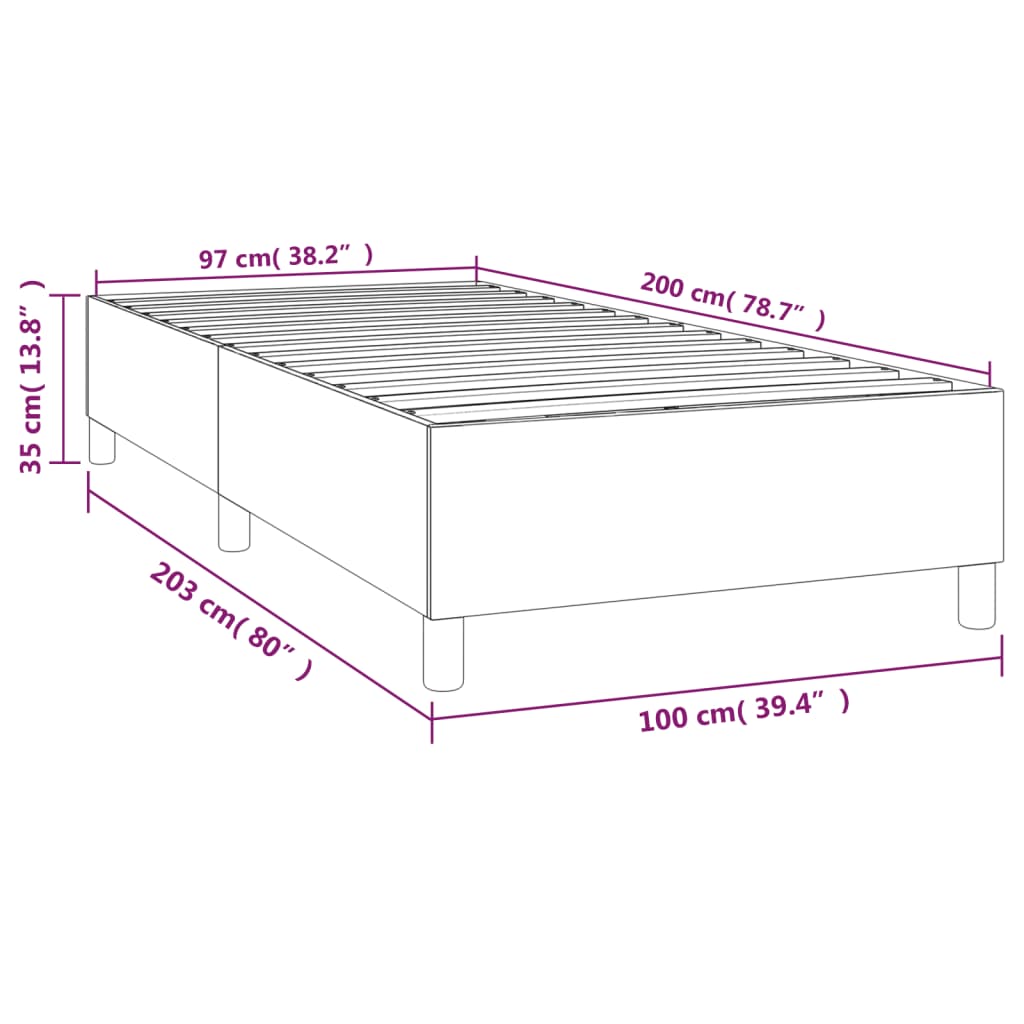 vidaXL Estrutura de cama 100x200 cm couro artificial preto