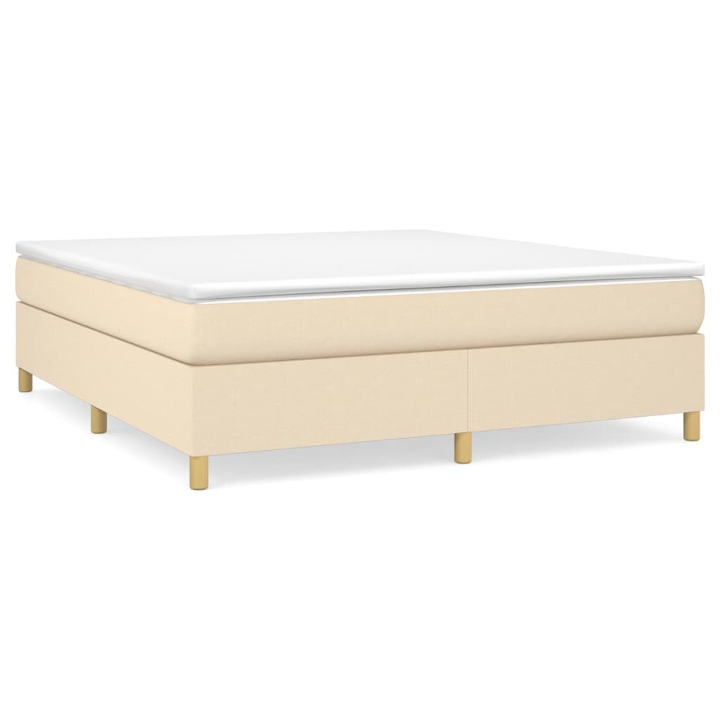 vidaXL Cama com molas/colchão 180x200 cm tecido cor creme