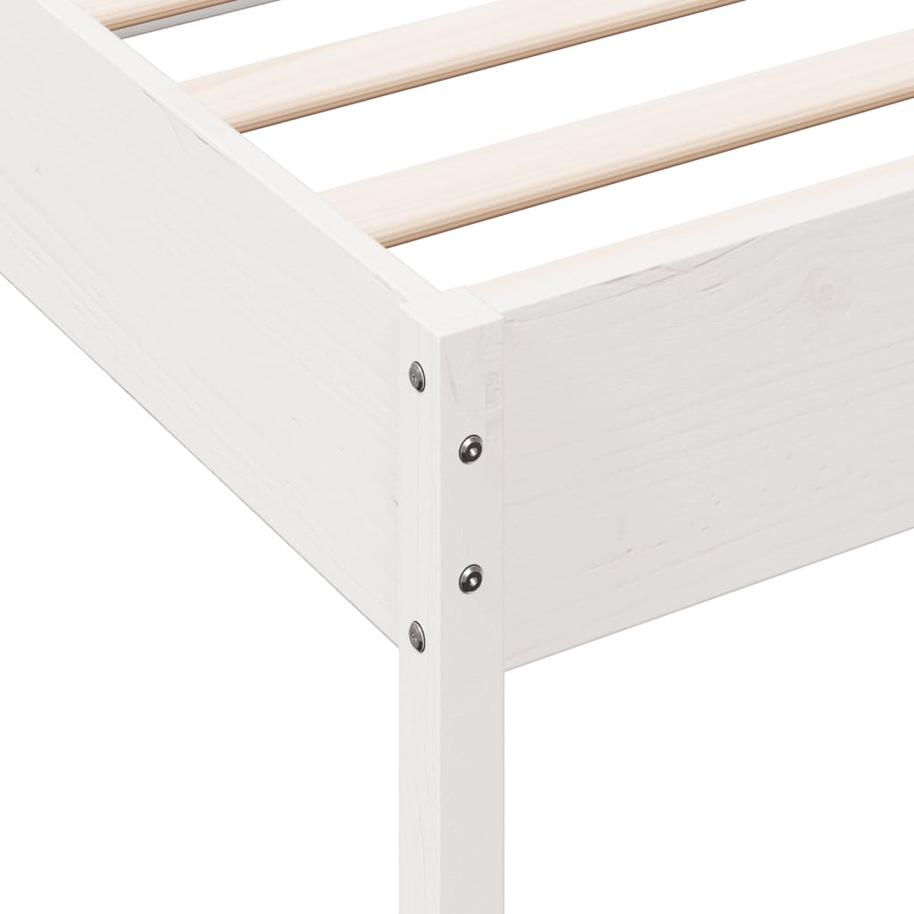 vidaXL Cama sem colchão 75x190 cm madeira de pinho maciça branco