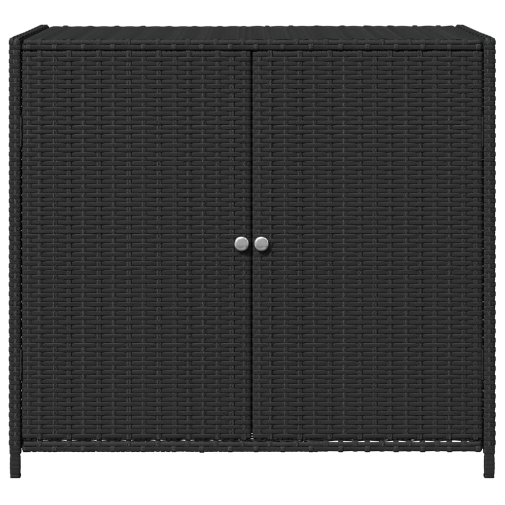 vidaXL Armário de arrumação p/ jardim 83x45x76 cm vime PE preto