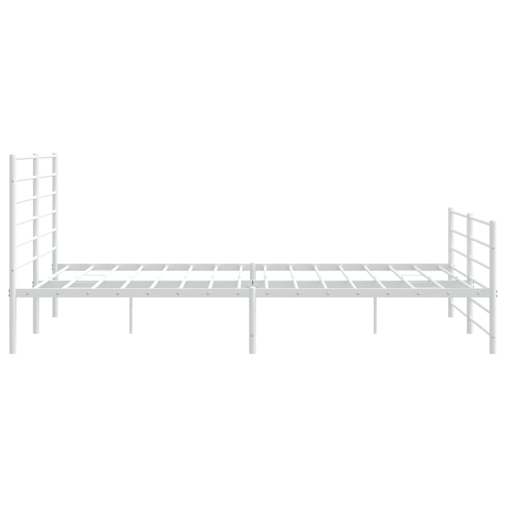 vidaXL Estrutura de cama com cabeceira e pés 193x203 cm metal branco