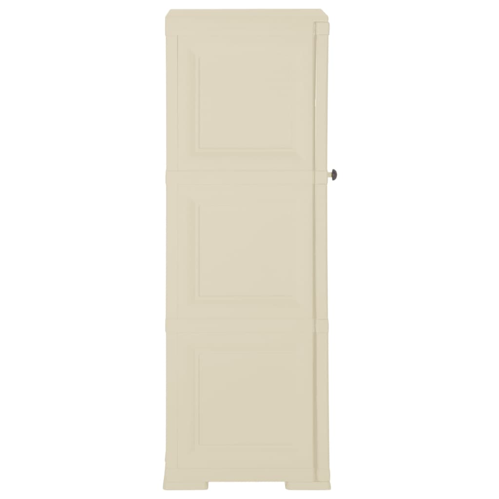 vidaXL Armário de plástico 40x43x125 cm design de madeira branco nata