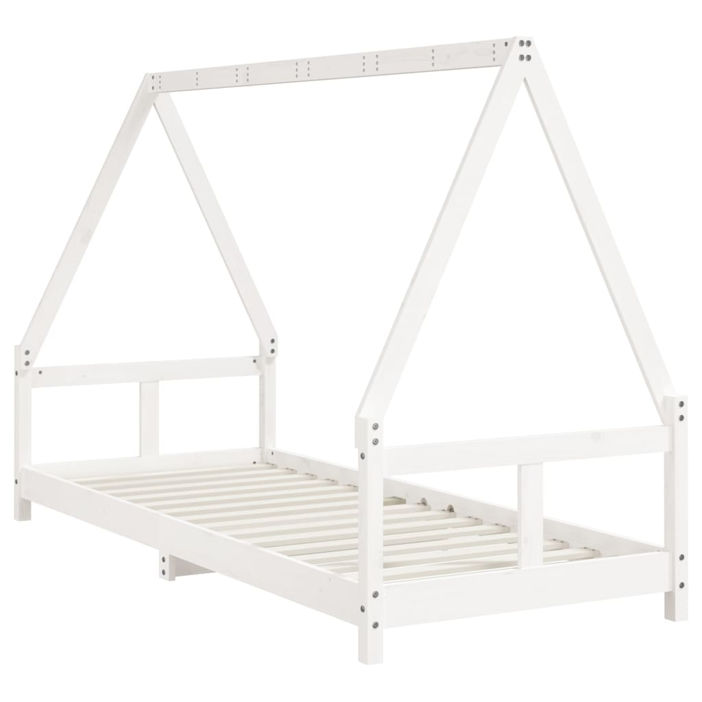 vidaXL Estrutura de cama infantil 80x200 cm pinho maciço branco