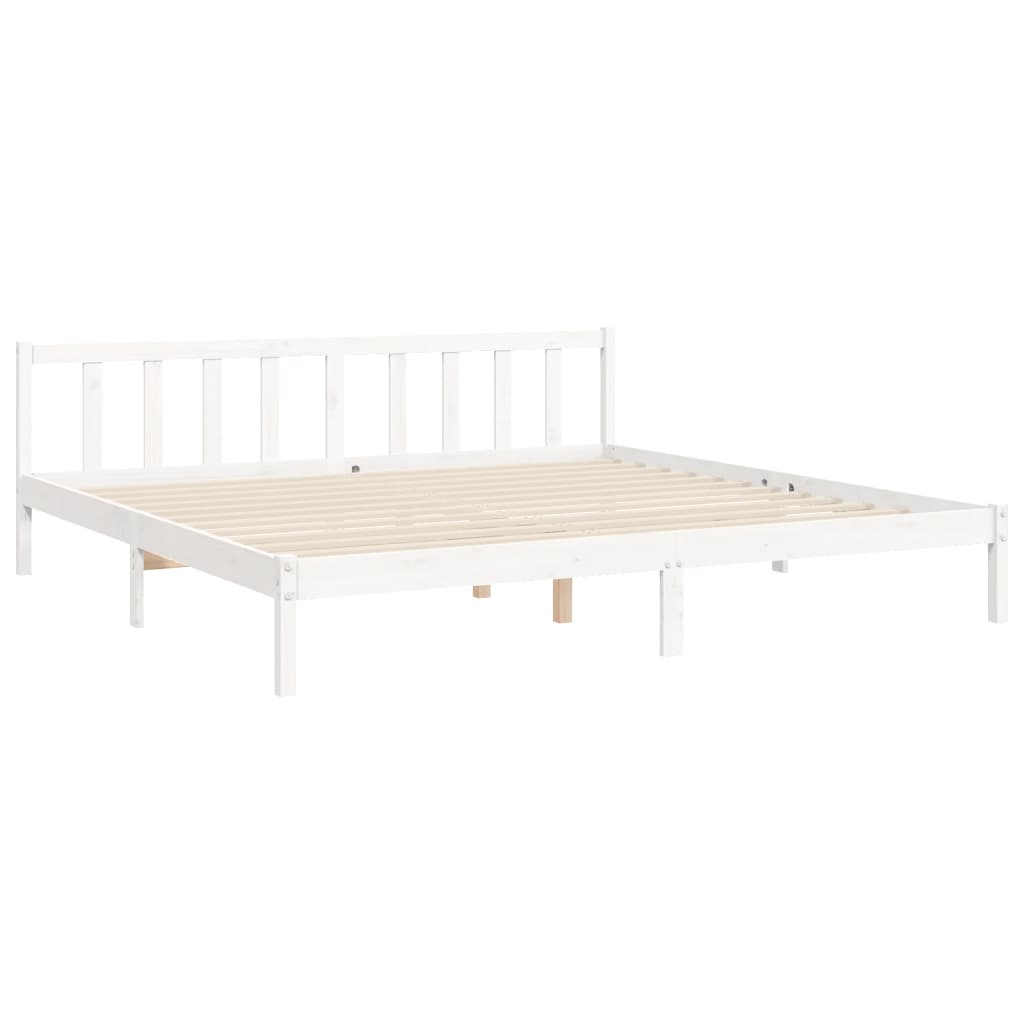 vidaXL Estrutura cama Super King Size c/ cabeceira madeira branco