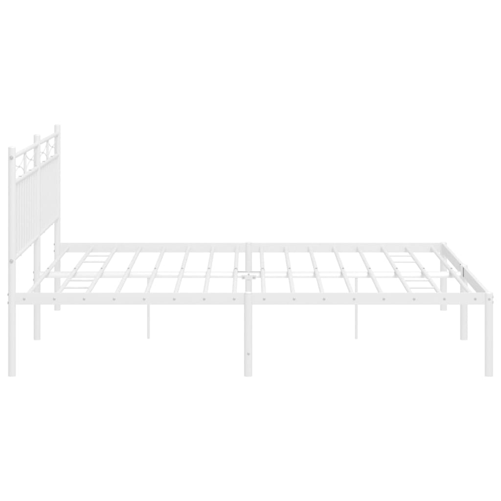 vidaXL Estrutura de cama com cabeceira 183x213 cm metal branco