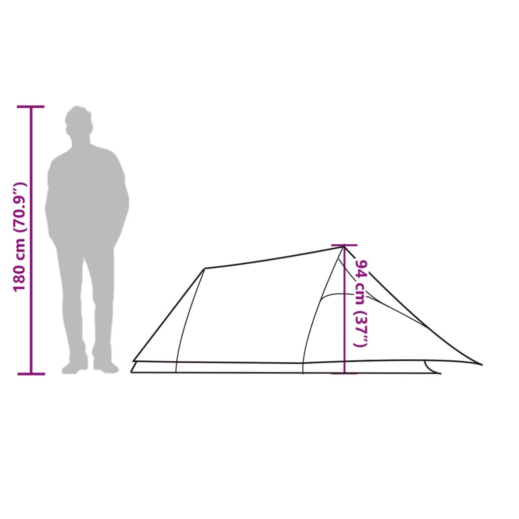 vidaXL Tenda de campismo túnel para 2 pessoas impermeável azul