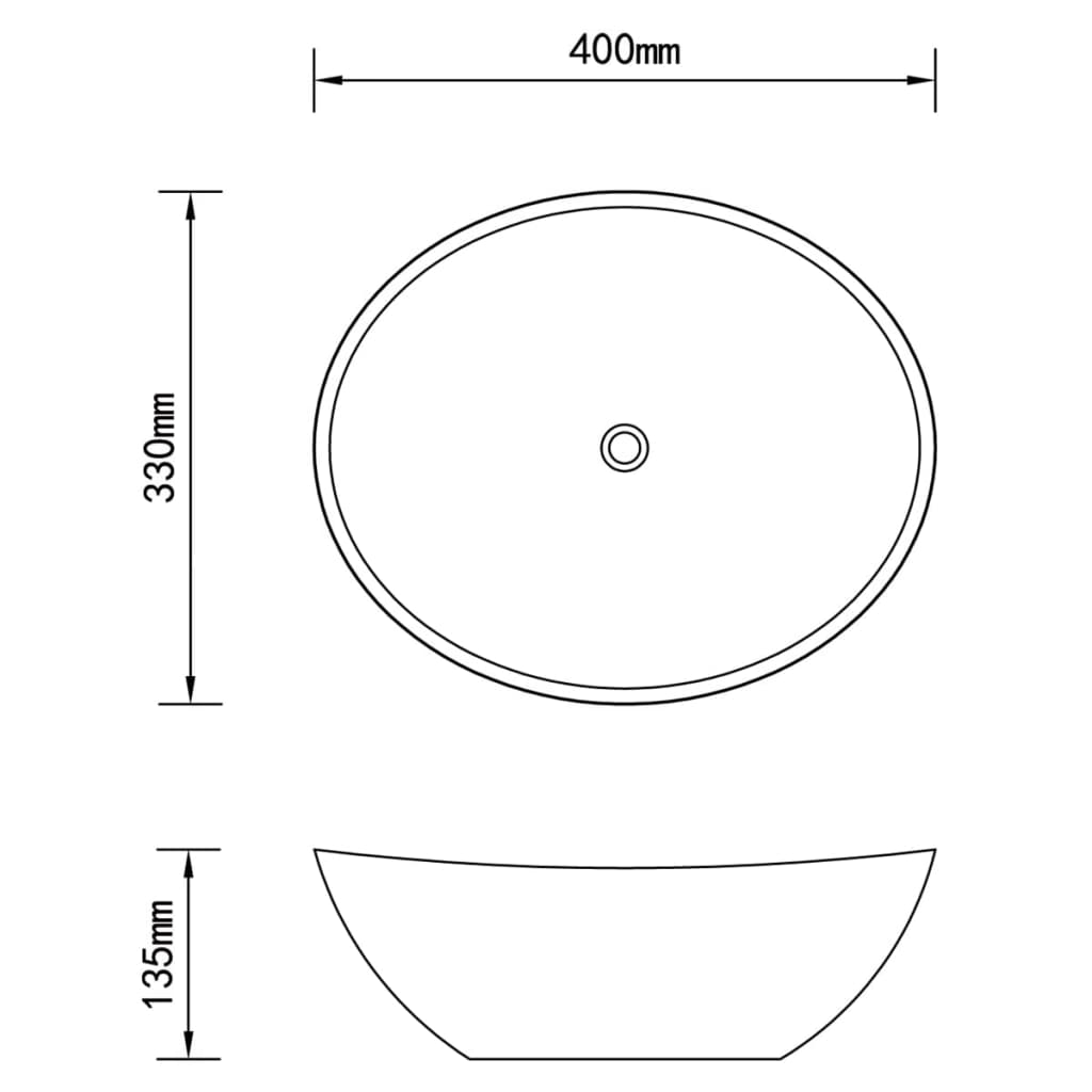 vidaXL Lavatório luxuoso oval 40x33cm cerâmica verde-escuro mate