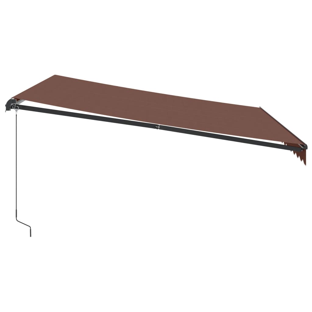 vidaXL Toldo retrátil manual com luzes LED 400x350 cm castanho