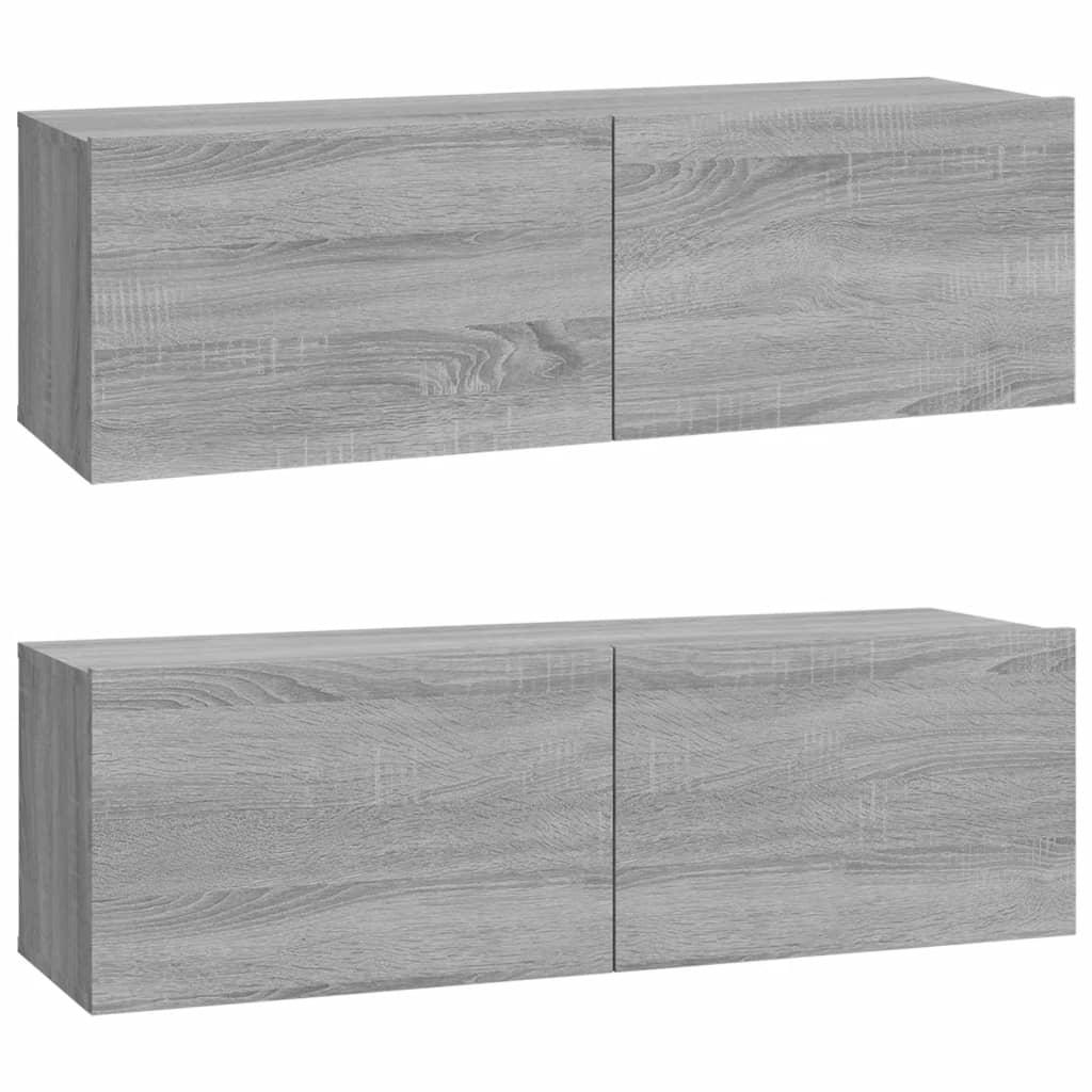 vidaXL Armários parede 2pcs 100x30x30 cm derivados cinza sonoma