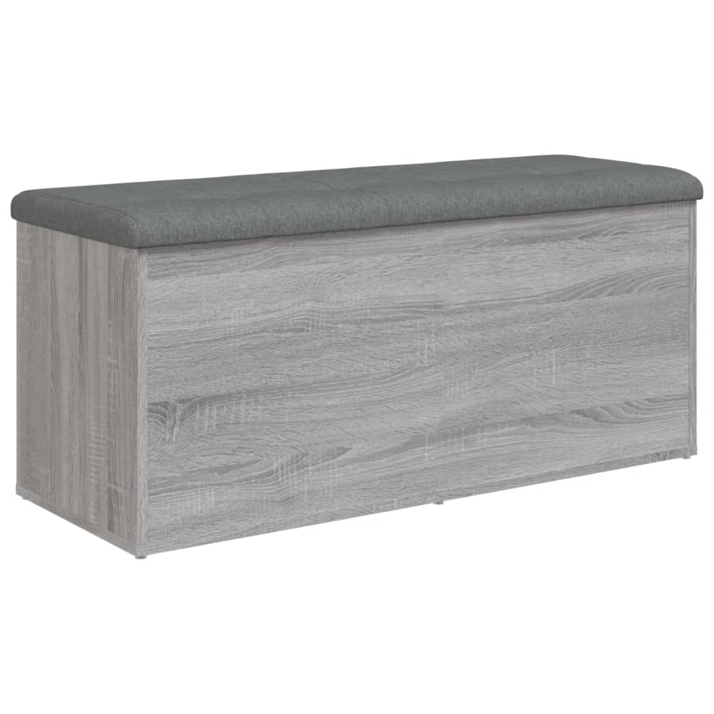 vidaXL Banco arrumação 102x42x45 cm derivados madeira cinzento sonoma