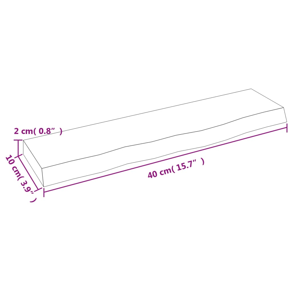 vidaXL Prateleira de parede 40x10x2 cm carvalho tratado castanho-claro