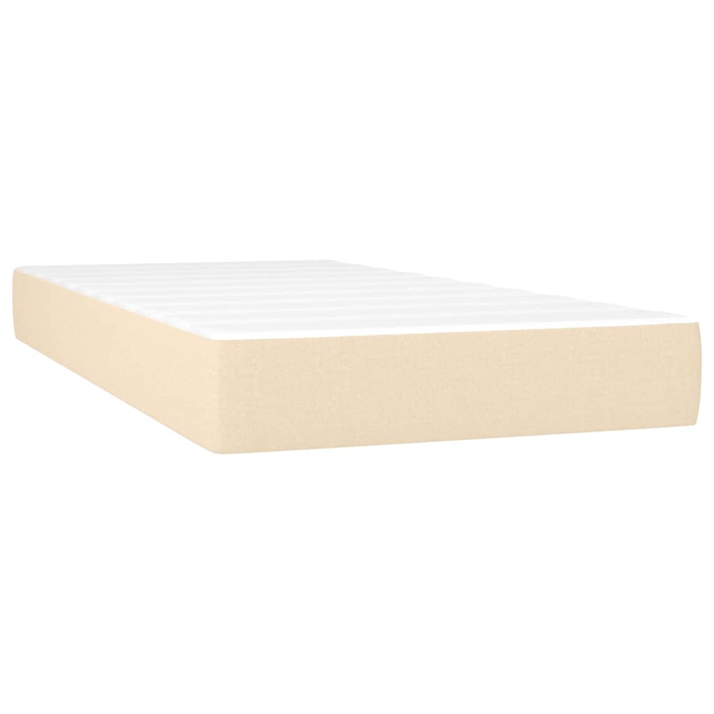 vidaXL Cama boxspring com colchão 120x190 cm tecido cor creme