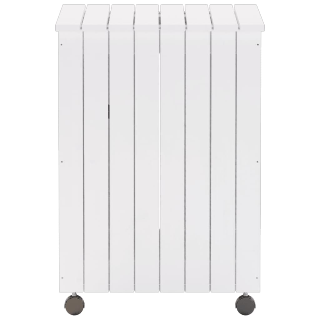 vidaXL Cesto de roupa com rodas RANA 45x45x64 cm pinho maciço branco