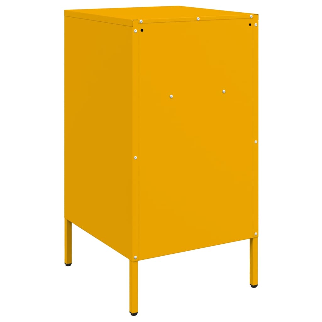 vidaXL Mesa de cabeceira 36x39x68 cm aço amarelo mostarda