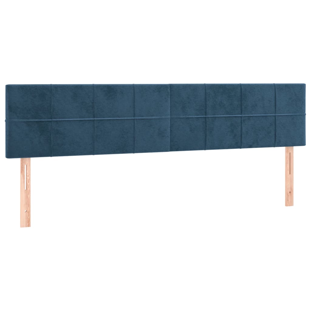 vidaXL Cama box spring c/ colchão/LED 180x200 cm veludo azul-escuro