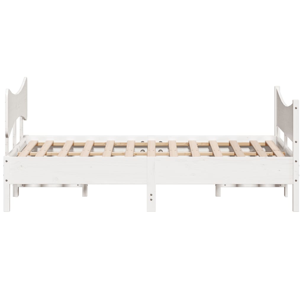 vidaXL Cama sem colchão 160x200 cm madeira de pinho maciça branco