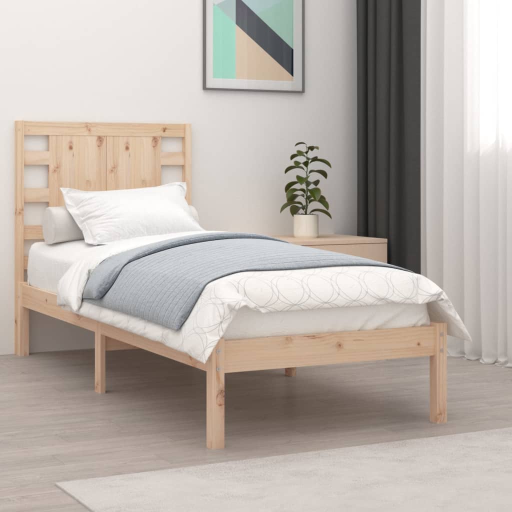 vidaXL Estrutura cama pequena solteiro 75x190 cm madeira maciça