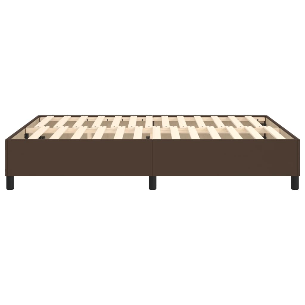 vidaXL Estrutura de cama 140x200cm couro artificial castanho